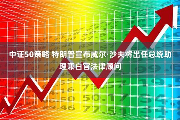 中证50策略 特朗普宣布威尔·沙夫将出任总统助理兼白宫法律顾问